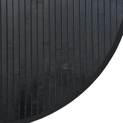  Okrugli tepih crni 100 cm bambus - Crna 100 cm Slike