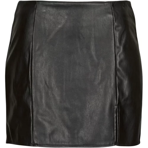 Only ONLLENI FAUX LEATHER SLIT SKIRT PNT Crna