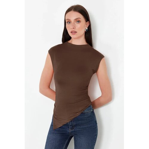 Trendyol ženska bluza Twoss24Bz00534, smeđa Slike