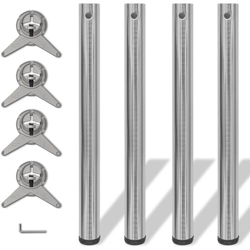 VidaXL 242136 4 Height Adjustable Table Legs Brushed Nickel 710 mm Slike