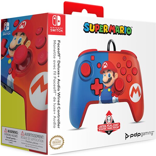 Pdp žični kontroler Faceoff Deluxe+ z avdio priključkom Mario za Nintendo Switch Cene