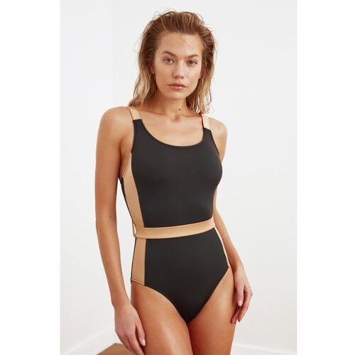 Trendyol Black Color Block Swimsuit Slike