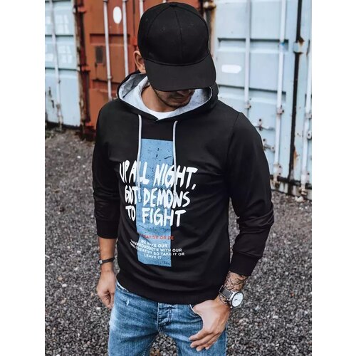 DStreet Bluza męska z nadrukiem czarna Slike