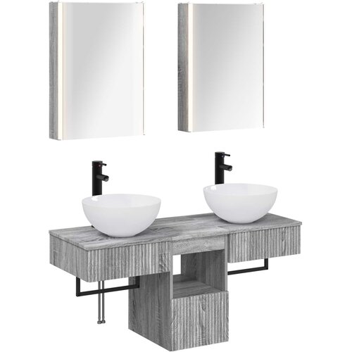  Set ormarića za kupaonicu 5 pcs Siva Sonoma 43 x 11,5 x 60,5 cm Cene