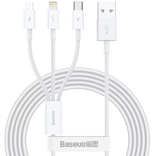 Baseus Camltys-02 podatkovni kabel 3v1 - lightning, micro usb, type c - bel Slike