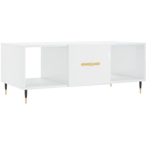 Maison Chic Klubska mizica - kavna mizica - Nizka mizica visok sijaj bela 102x50x40 cm inženirski les, (21752388) Cene