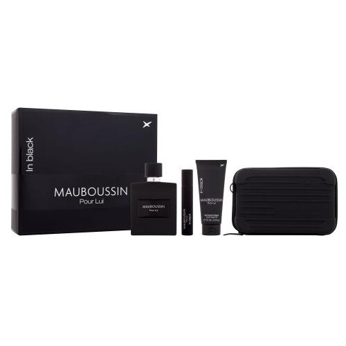 Mauboussin Pour Lui In Black Set parfemska voda 100 ml + gel za tuširanje 75 ml + parfemska voda 20 ml + torbica za rame za muškarce Cijene
