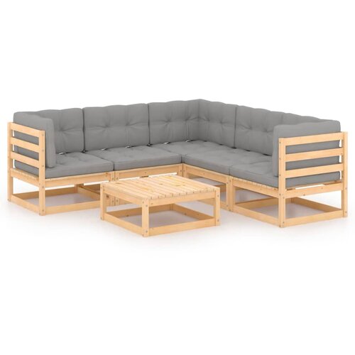 Maison Chic Seti vrtnega pohištva - Vrtna garnitura - Vrtni pohištvo set 6-delna z blazinami trdna borovina, (21805307) Cene