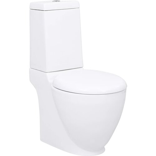 VidaXL Keramična WC &amp;scaron;koljka okrogla pretok vode spodaj bela Slike