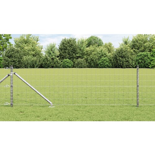 vidaXL evropska ograja s 13 ostrimi stebri 0.6x25 m cinkano jeklo Cene