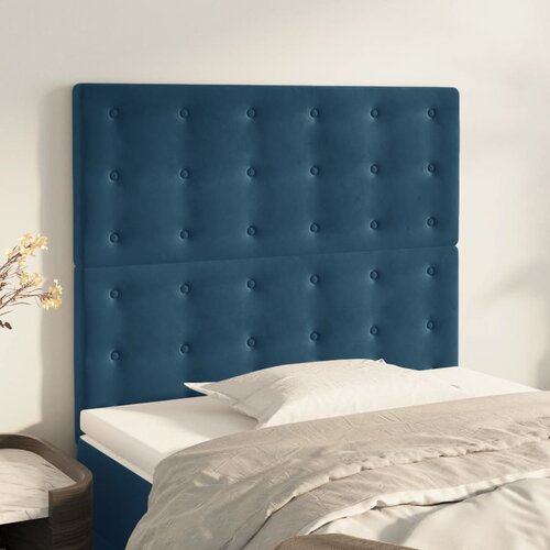 vidaXL Posteljno vzglavje 2 kosa temno modro 80x5x78/88 cm žamet Cene