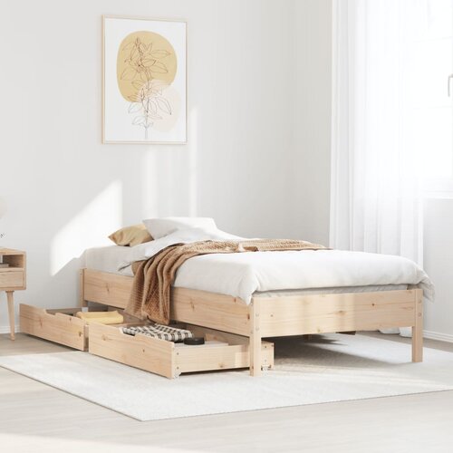 VidaXL Okvir kreveta bez madraca 90 x 190 cm od masivne borovine Slike