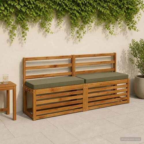  Jastučići za klupe - 2 dijela VUGHT 2 pcs 100% poliester - Maslinasta zelena (melange) 80 x 40 cm 2 Cijene