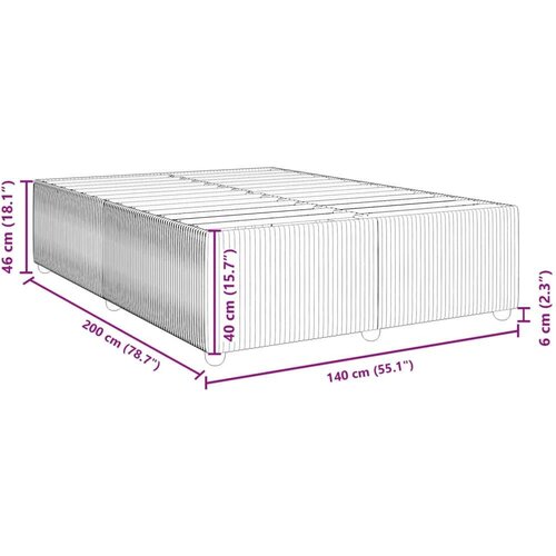 VidaXL Okvir za krevet svjetlosivi 140x200 cm bar&amp;scaron;unasti Slike