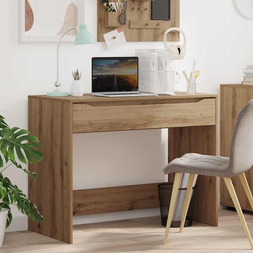 vidaXL Miza s predalom Umetni hrast 100 x 50 x 78 cm Konstruiran les Cene