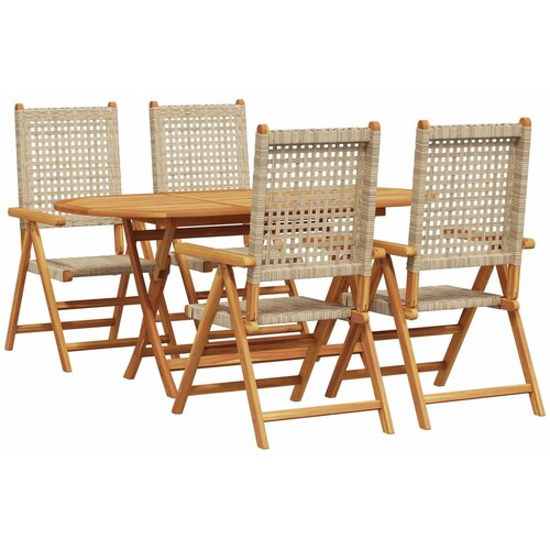  Vrtni set za objed 5 pcs Bež Čvrsto drvo akacije Cene