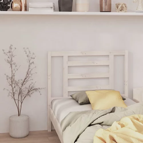  Uzglavlje za krevet bijelo 106 x 4 x 100 cm od masivne borovine