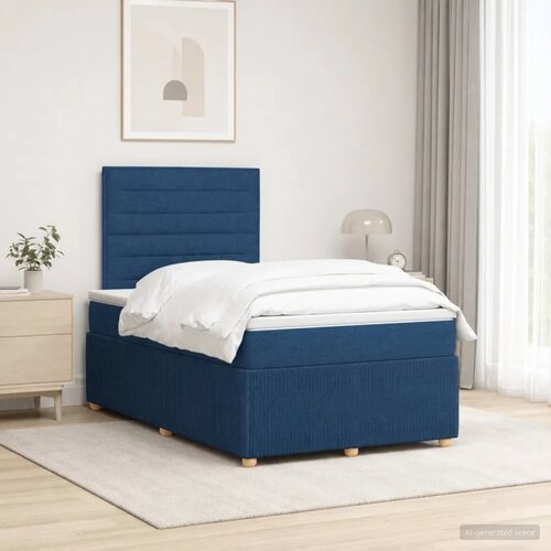  Boxspring krevet s madracem Plava 120 x 200 cm Tkanina - Plava 120 x 200 cm Dizajn linija Cijene