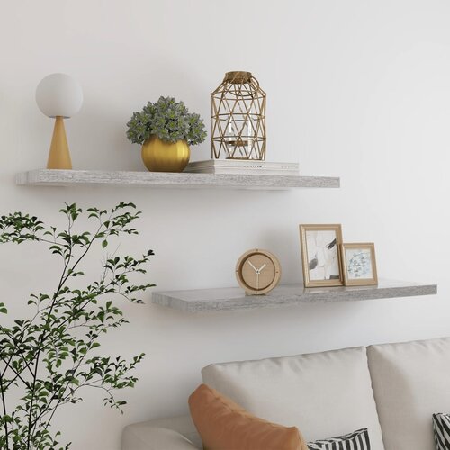 VidaXL Plutajuće zidne police 2 kom boja betona 90x23,5x3,8 cm MDF Slike