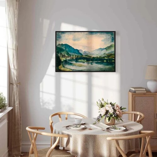 Slika - Albrecht D&amp;uuml;rer &amp;ndash; View of Trento from the North 60x40 U crnom drvenom okviru Slike
