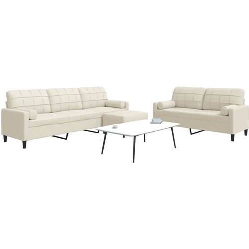 vidaXL 3-dijelni set sofa s jastucima krem baršunasti Cijene