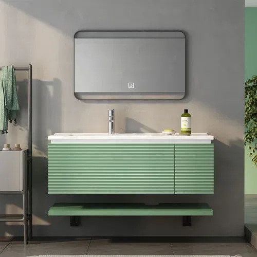 Uytie Stenska kopalniška omarica - en keramični umivalnik in en predal - zelena(ogledalo、 pipa ni vključena), (21221325)
