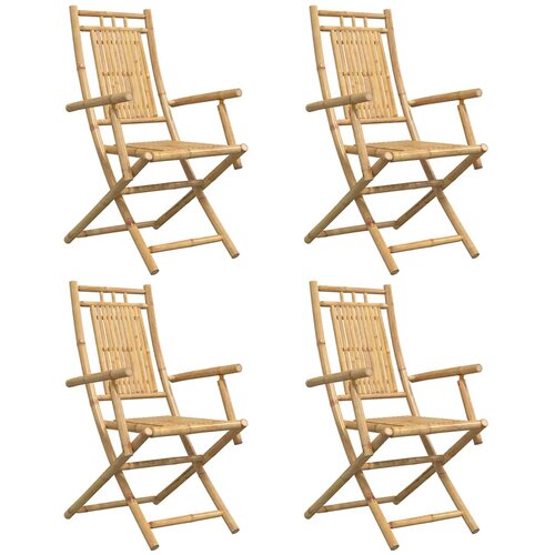  Sklopive vrtne stolice 4 kom 53 x 66 x 99 cm od bambusa Slike