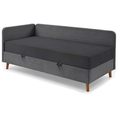 Meise M&amp;ouml;bel Tamno sivi tapecirani krevet s prostorom za odlaganje 90x200 cm Cabana &amp;ndash; Slike