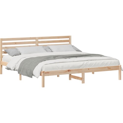 VidaXL krevetna konstrukcija Smeđa 180 x 200 cm Čvrsta borova drva Slike