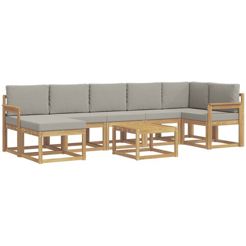  Set vanjskih sofa 8 kom. Bijela i svjetlosiva 59 x 59 x 37 cm Slike