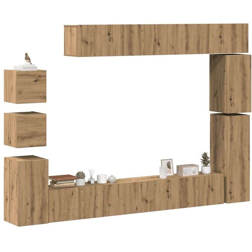  tv omara 9-delna stenski artisan hrast inženirski les, (21703840) Cene