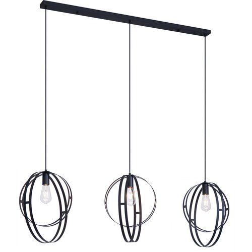 QAZQA Design hanglamp zwart langwerpig 3-lichts - Indu Cene