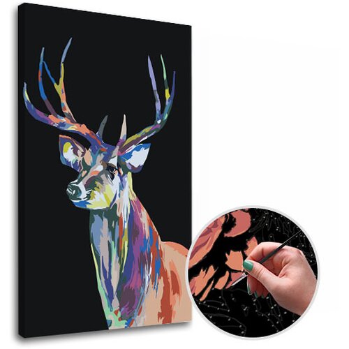  Slikarstvo po &amp;scaron;tevilkah BARVNI DEER | nizka težavnost SPECIAL BLACK EDITION | nizka težavnost SPECIAL BLACK EDITION Slike