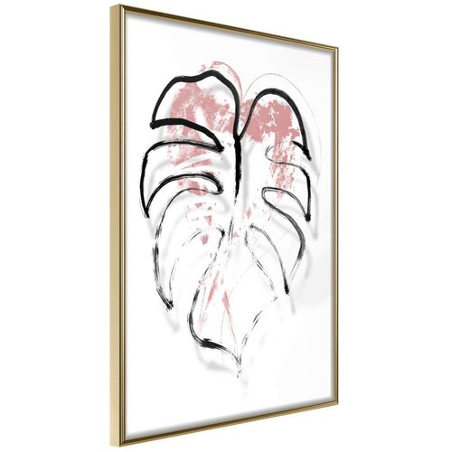  Poster - Black Leaf Outline 20x30 Slike