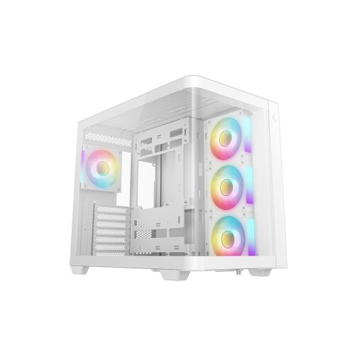 DeepCool Računalni&scaron;ko ohi&scaron;je CG530U 4F WH, ATX, Midi-Tower, ARGB, ukrivljeno steklo, belo Cene