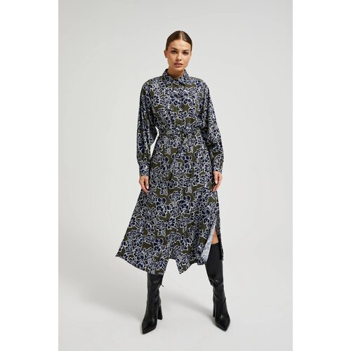 Moodo Women&amp;#039;s shirt dress with floral pattern - olive Slike