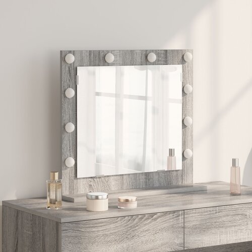 vidaXL ogledalo za toalet Siva sonoma Drvo i staklo 60 x 55 x 18 cm Cijene
