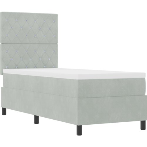 vidaXL Box Spring postelja z vzmetnico svetlo siva 80x200 cm žamet Cene