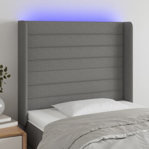  LED uzglavlje tamnosivo 93 x 16 x 118/128 cm od tkanine Cijene
