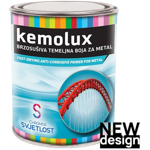 CHROMOS SVJETLOST Temeljna boja za metal Kemolux brzosu&amp;scaron;iva, siva, 0,75 L Slike