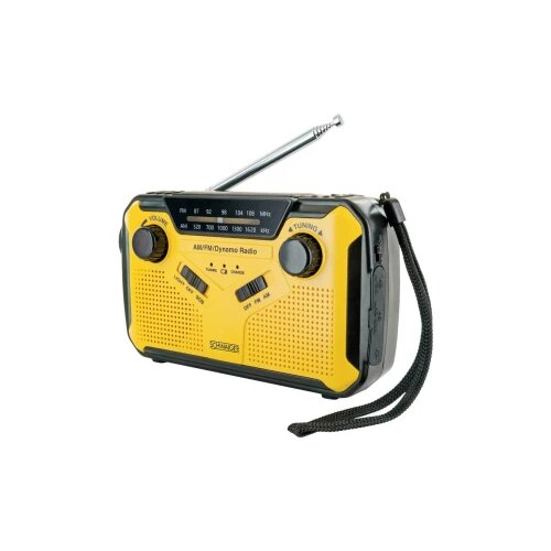 SCHWAIGER vanjski radio UKW (1014), AM, FM ručna obrtaljka, solarni panel, za&amp;scaron;tićeno protiv prskanja, otporan na udarce, džepna svjetiljka žuta, crna Slike