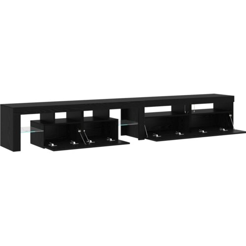 VidaXL TV ormari 3 komada s LED svjetlima, crni hrast, konstruirano drvo, TV ormari s LED svjetlima 2 komada, crni hrast 60x35x40 cm, konstruirano drvo Slike