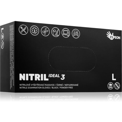 Espeon Nitril Ideal3 Black nitrilne rukavice bez pudera veličina L 100 kom Slike