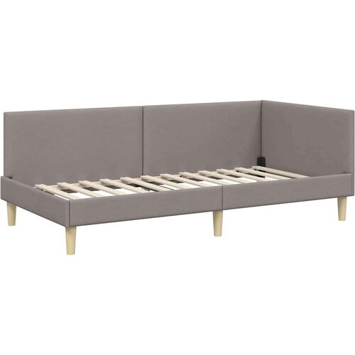 Kutni krevetni okvir s madracem Ostalo 2 pcs Sivo-smeđa tkanina Slike