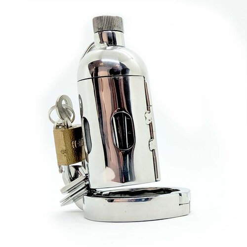 Black Label The Pleasure Dome Stainless Steel Chastity Cage Cene