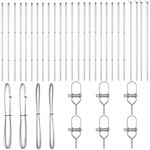  Stupovi ograde 26 kom &amp;Oslash;32 mm 210 cm Galvanizirani čelik Slike