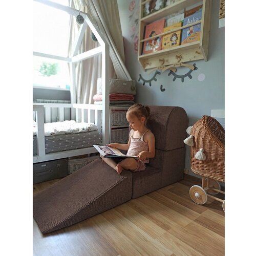 MeowBaby Rjavo otro&amp;scaron;ko igri&amp;scaron;če iz pene 3 ks iz rebrastega žameta vi&amp;scaron;ina 30 cm 45x143 cm &amp;ndash; Slike