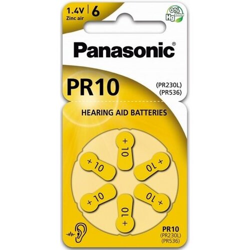 Panasonic PR 10 Zinc Air 6 pcs. Hearing Aid Cells - baterije za slu&amp;scaron;ni aparat Slike