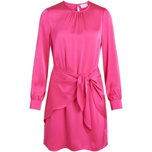 Vila Kratke obleke VIANNES O-NECK L/S SHORT 1403842 Rdeča Slike