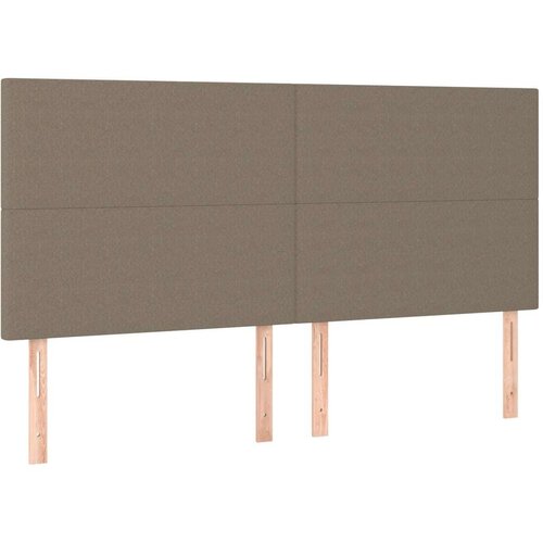  Uzglavlje smeđesivo 200x5x118/128 cm od tkanine Slike